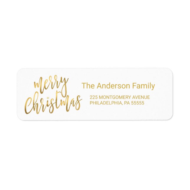 Christmas Faux Gold Foil Hand-Lettered Typography (Front)