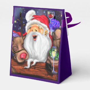 Christmas Favor Box Santa with Reindeers - Fun