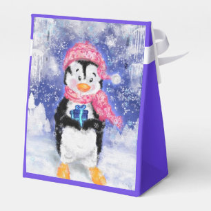 Christmas Favour Box Baby Penguin with Gift