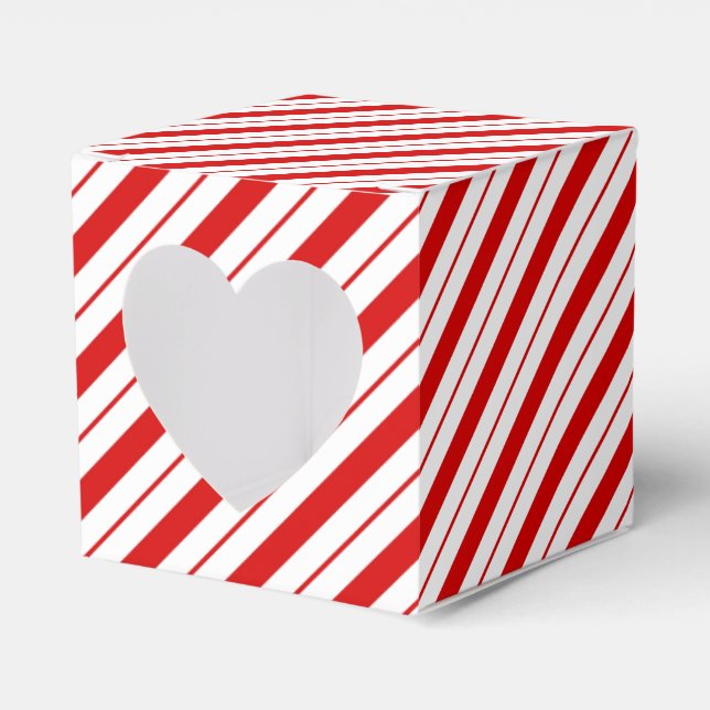 Christmas Favour Box Candy Cane Stripe (Front Side)