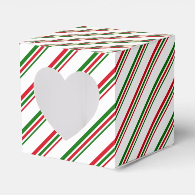 Christmas Favour Box Candy Cane Stripe (Front Side)
