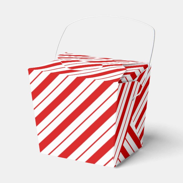 Christmas Favour Box Candy Cane Stripe (Front Side)