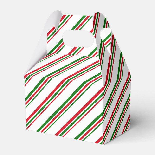 Christmas Favour Box Candy Cane Stripe (Front Side)