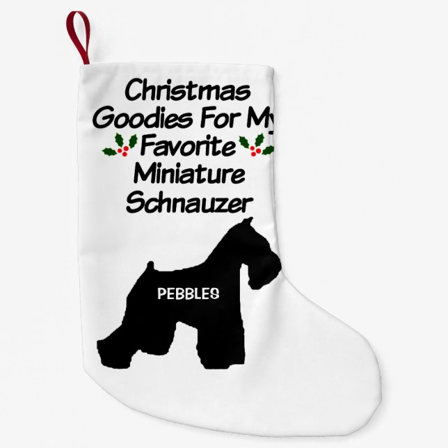 Christmas Favourite Miniature Schnauzer Dog Small Christmas Stocking (Front)