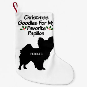 Christmas Favourite Papillon Dog Small Christmas Stocking