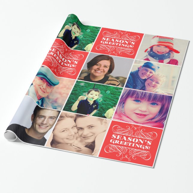 Christmas Favourite Photos Gift Wrapper Wrapping Paper (Unrolled)