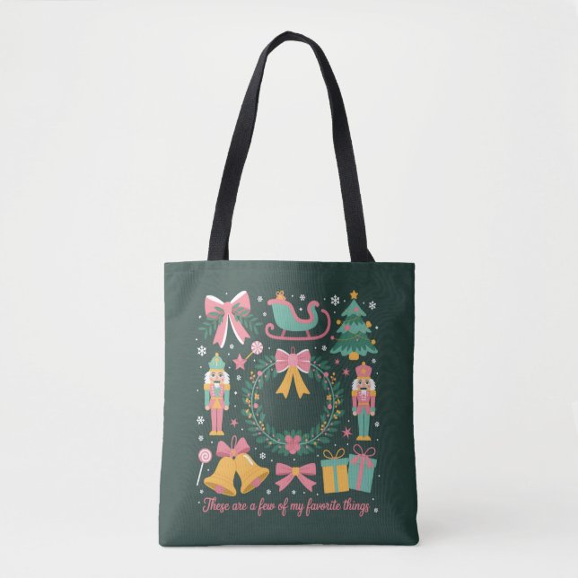 Christmas Favourite Things Coquette Nutcracker Pin Tote Bag (Front)