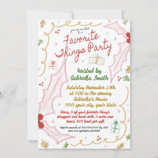 Christmas Favourite Things Invitation