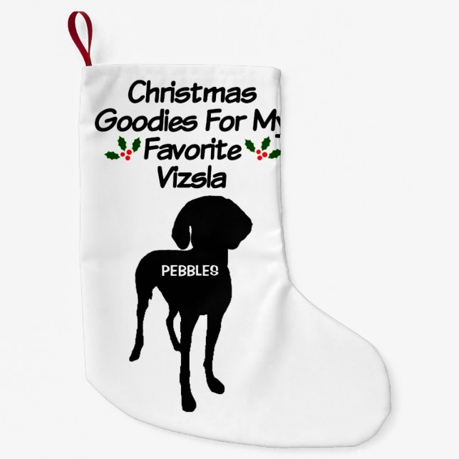 Christmas Favourite Vizsla Dog Small Christmas Stocking (Front)