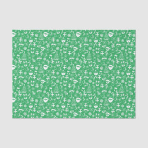 Christmas Favourites Green Santa Elf Snowman Santa Tissue Paper