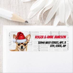 Christmas Fawn Chihuahua Santa Dog Return Address