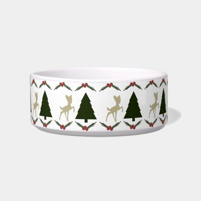 Christmas Fawn Pet Bowl (Front)