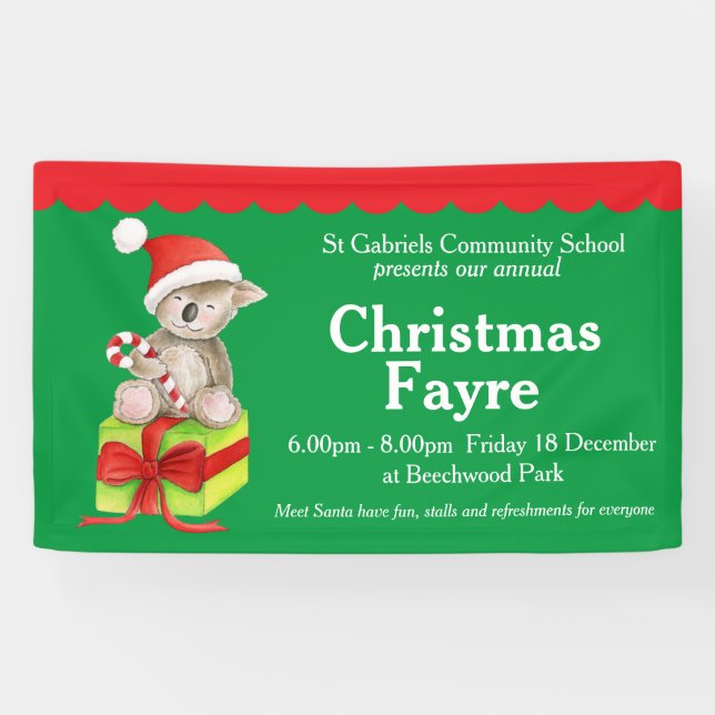 Christmas fayre red green event banner (Horizontal)