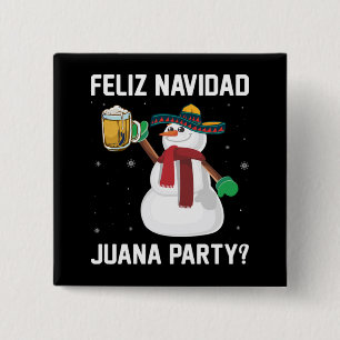 Christmas Feliz Navidad Juana Party Cool Mexican 15 Cm Square Badge