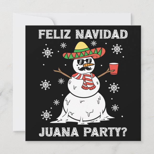 Christmas Feliz Navidad Juana Party Cool Mexican Invitation (Front)