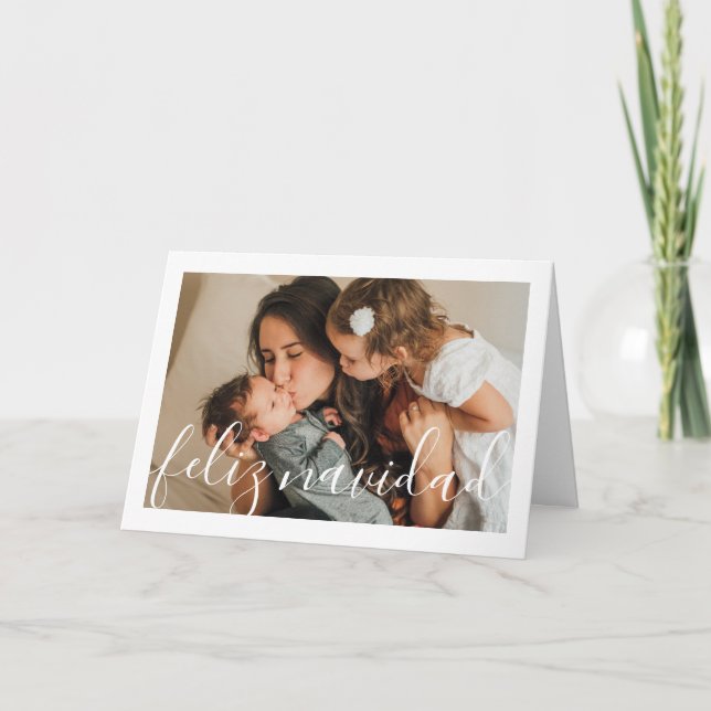 Christmas Feliz Navidad Typography Holiday Photo (Front)