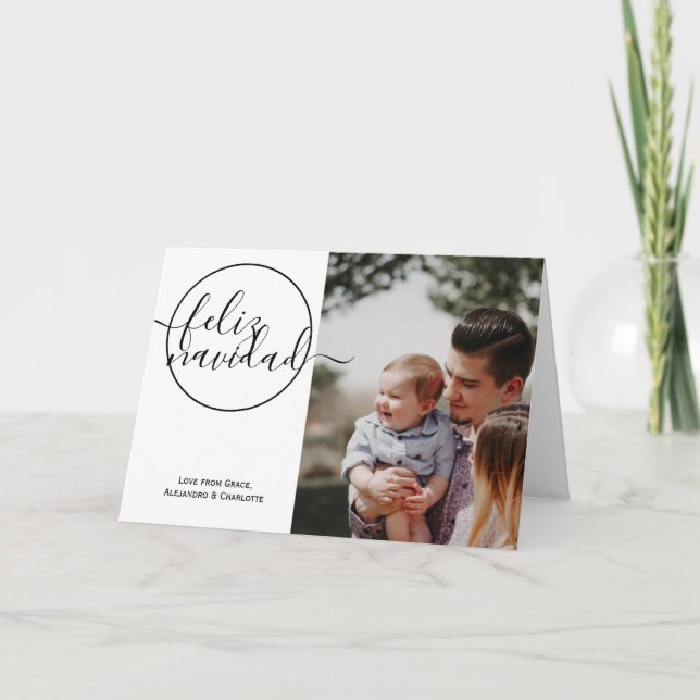 Christmas Feliz Navidad Typography Holiday Photo Card (Front)