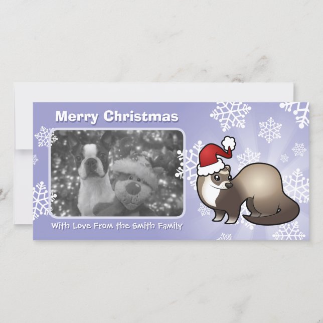 Christmas Ferret Holiday Card (Front)