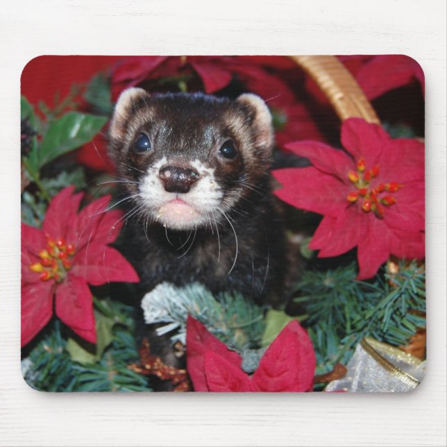 Christmas Ferret Mouse Pad (Front)
