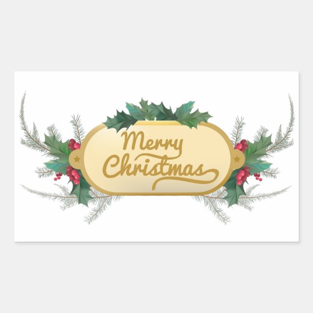 Christmas festive banner  rectangular sticker (Front)