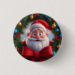 Christmas Festive Cartoon Santa Claus 3 Cm Round Badge