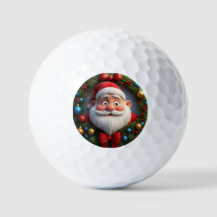 Christmas Festive Cartoon Santa Claus Golf Balls