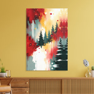 Christmas Festive Colors Frequency Abstract Winter Canvas Print
