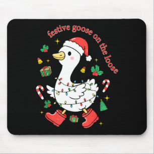 Christmas Festive Goose On The Loose Silly Goose X Mouse Mat