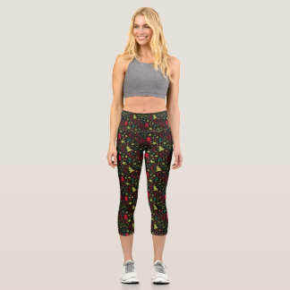  Christmas Festive Holiday Capri Leggings