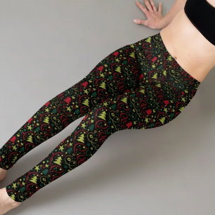  Christmas Festive Holiday Capri Leggings