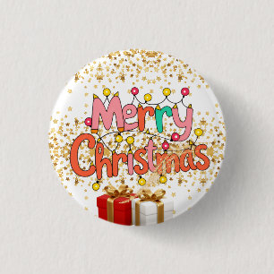Christmas Festive Holiday Decoration 3 Cm Round Badge