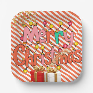 Christmas Festive Holiday Decoration Ornament Paper Plate