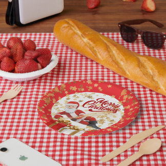 🎅Christmas Festive Holiday Decoration Ornament Paper Plate