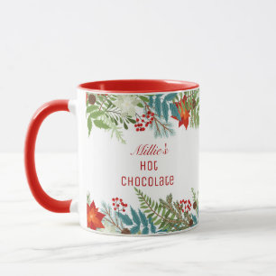 Christmas Festive Holiday Floral Personalised Mug