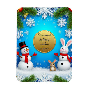Christmas Festive Holiday Scene Magnet