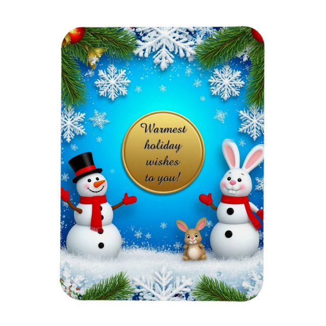 Christmas Festive Holiday Scene Magnet (Vertical)