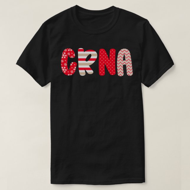 Christmas Festive Nurse anaesthetist CRNA Xmas Gif T-Shirt (Design Front)