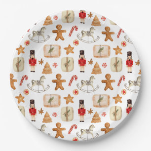Christmas Festive Nutcracker Cookie Candycane  Paper Plate