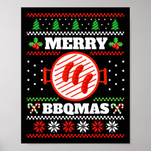 Christmas Festive Pattern Advent Byrbecue Grill Poster