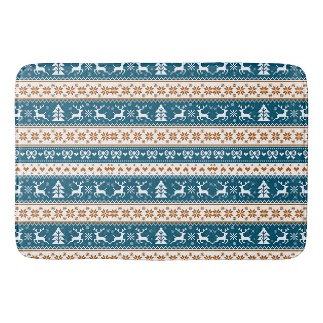 Christmas festive pattern bath mat (Front)