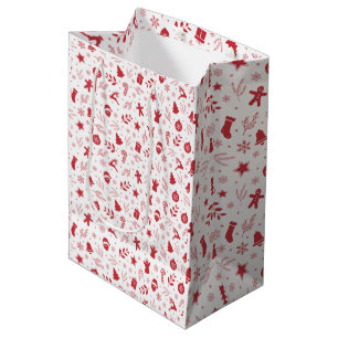 Christmas Festive Pattern Elegant Medium Gift Bag