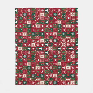Christmas festive pattern fleece blanket