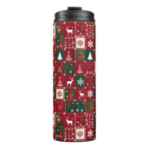 Christmas festive pattern thermal tumbler