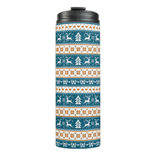 Christmas festive pattern thermal tumbler
