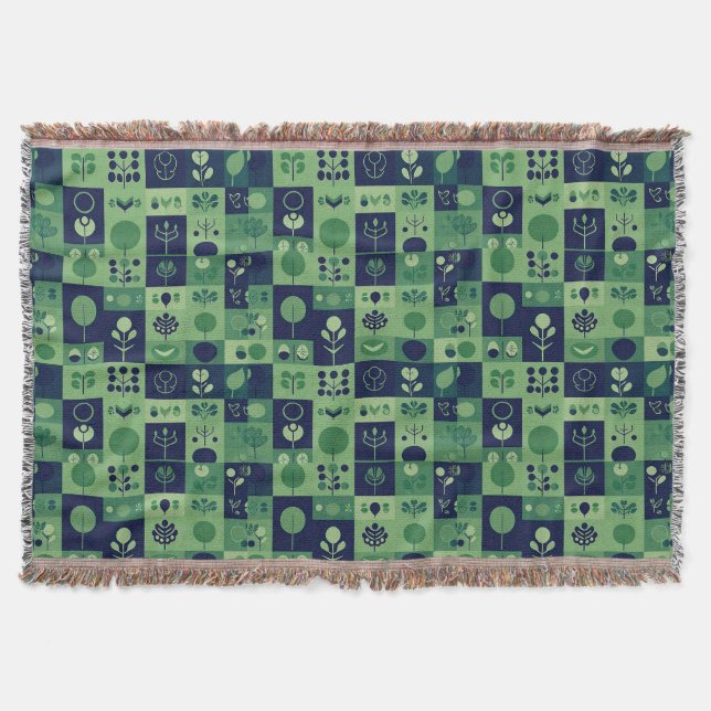 Christmas festive pattern throw blanket (Front)