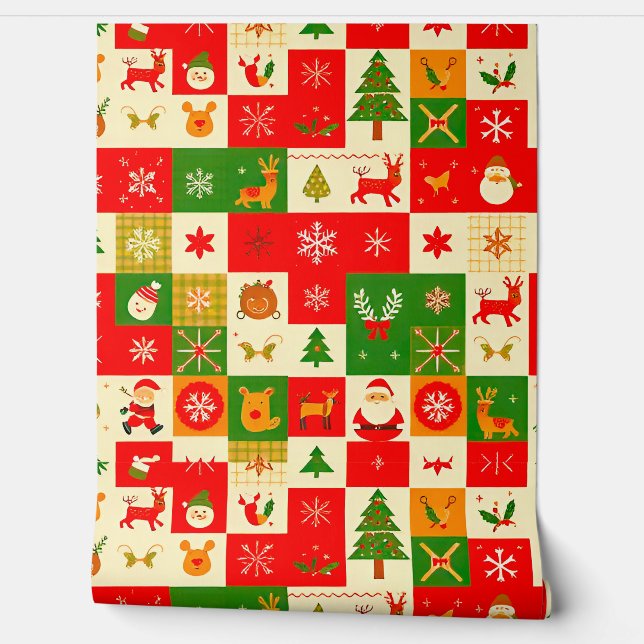 Christmas festive pattern wallpaper (Unrolling)