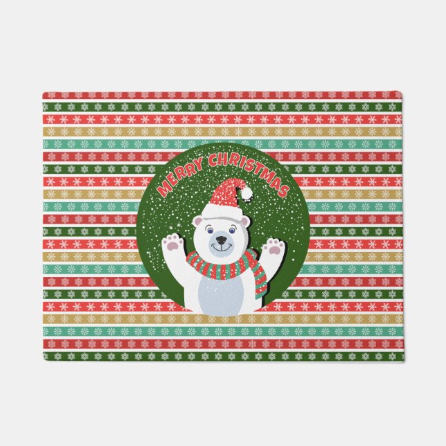 Christmas Festive patterns and colours Doormat (Front)