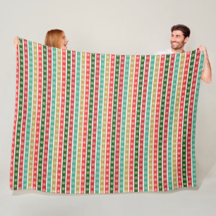 Christmas Festive patterns and colours Fleece Blanket