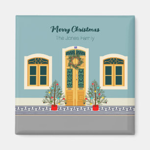 Christmas festive Portuguese House Magnet