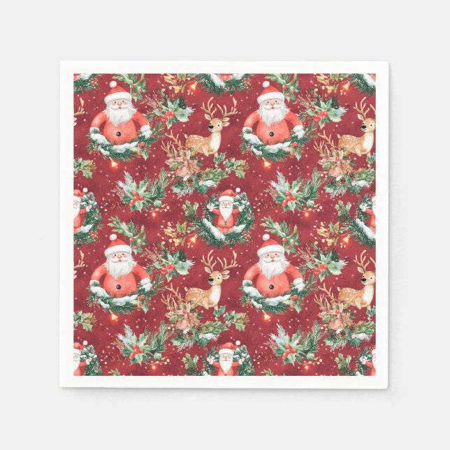 Christmas Festive Santa Claus Napkin (Front)